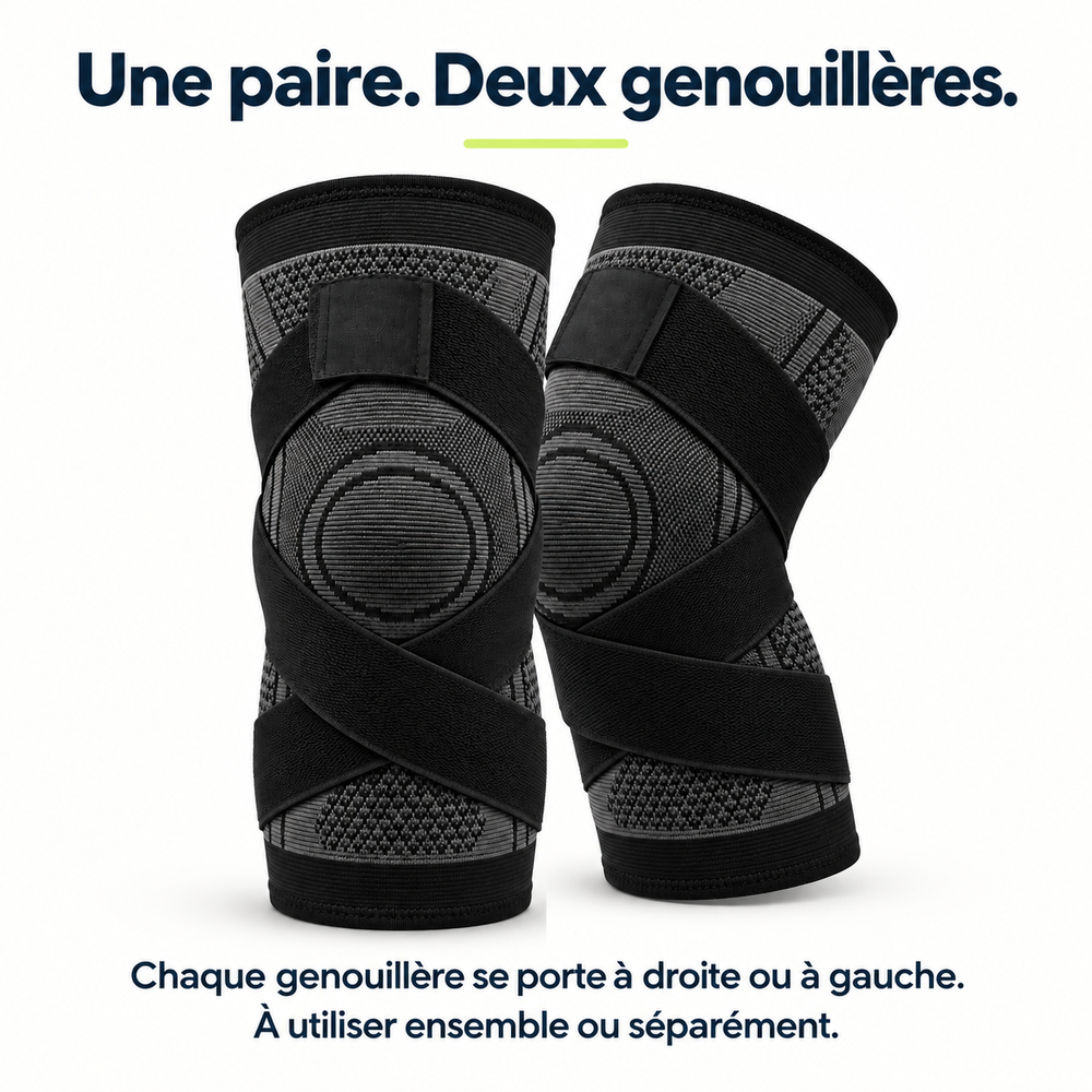Une paire : deux genouillères utilisables ensemble ou séparément